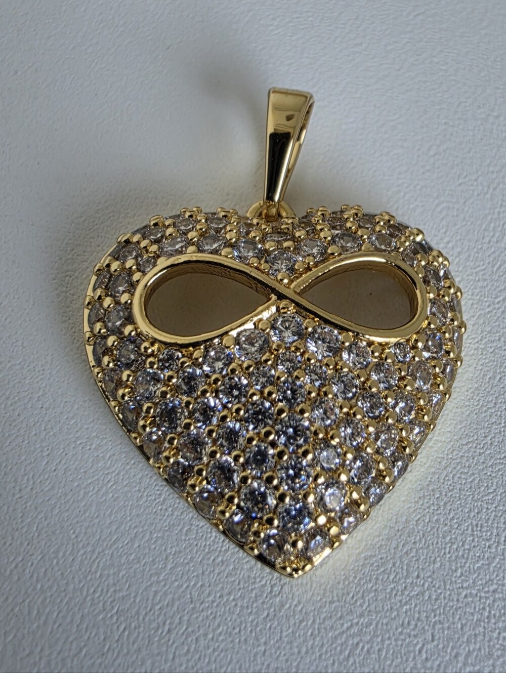 Gold Plated Heart Infinity Crystal Pendant Charm
